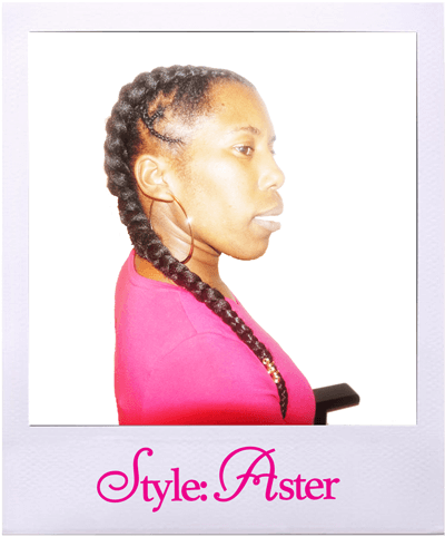 Aster hairstyle from the front